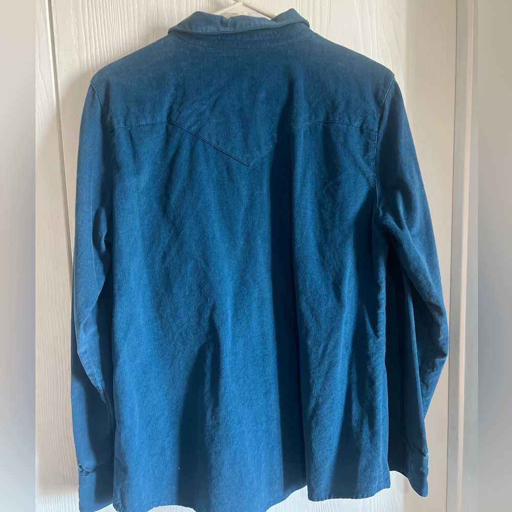 Shyanne Wale Corduroy Long Sleeve Snap Western Shirt Size L - Picture 10 of 14